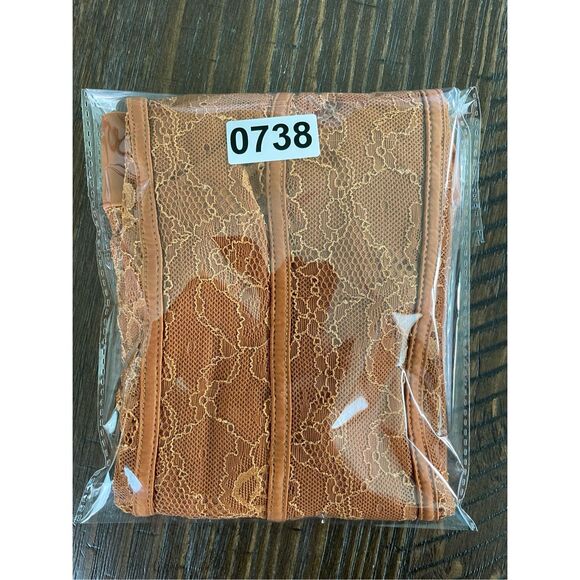 AFRM Lace Bodysuit Women 1X‎ Orange Romantic Corset Style Adjustable Straps - Picture 8 of 8